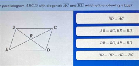 Solved N Parallelogram Abcd With Diagonals Overline Ac And Overline