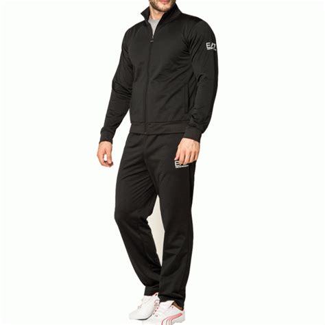 Ea7 Emporio Armani Emporio Armani Black Zip Up Polyester Tracksuit 276003