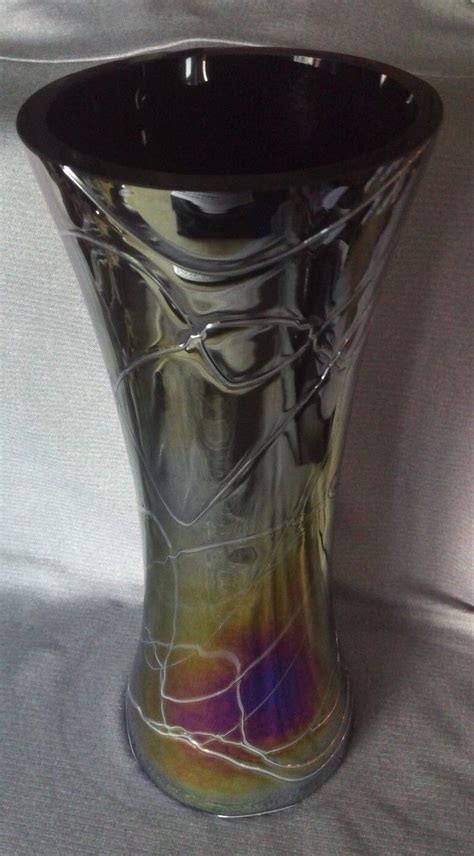 KROSNO Jozefina Hand Blown Art Glass Multi Colored Iridescent Vase