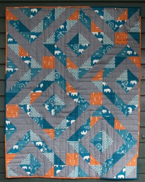 Teal Orange Grey Hst Scrap Quilt Patterns Modern Quilt Patterns