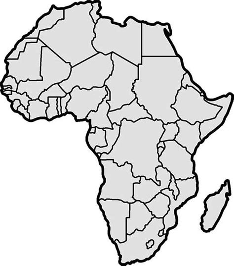 Shape Country Of The World Outlines The Continent Of Africa