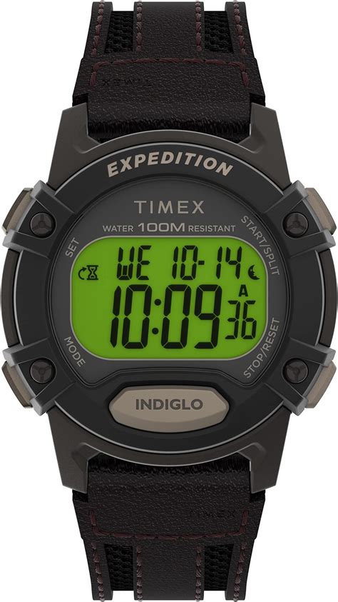 Timex Montre Expedition pour Homme Bracelet en Résine Noir Cadran