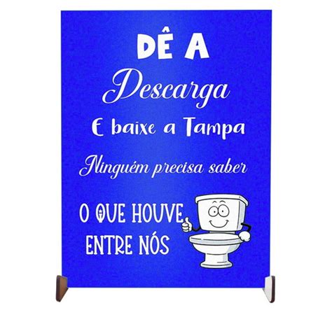 Plaquinha Decorativa De A Descarga Baixe A Tampa Banheiro Elo7