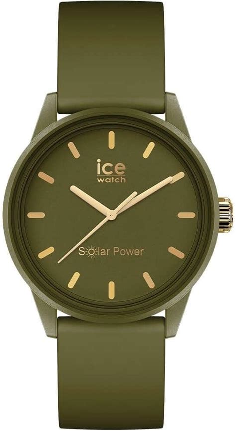 Ice Watch ICE solar power Khaki Grüne Damenuhr mit Silikonarmband