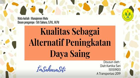 Manajemen Mutu Kualitas Sebagai Alternatif Peningkatan Daya Saing