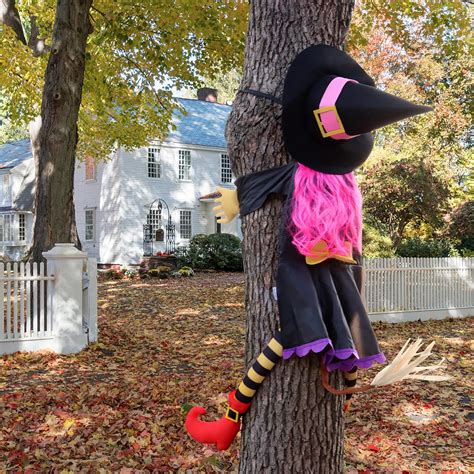 Popgiftu Crashing Witch Into Tree Halloween Decoration H Crashing