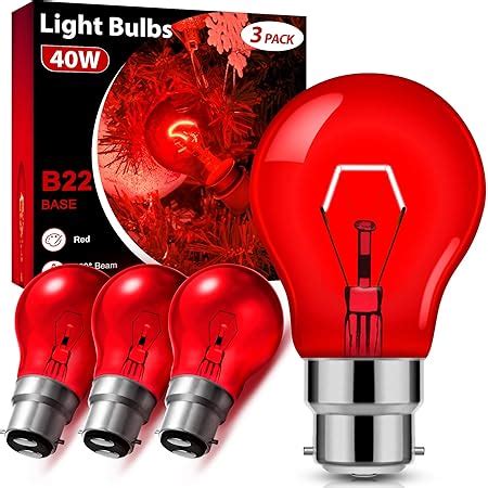 Deck Inn Pack Of W Red Fireglow Light Bulbs Bayonet Bc B For