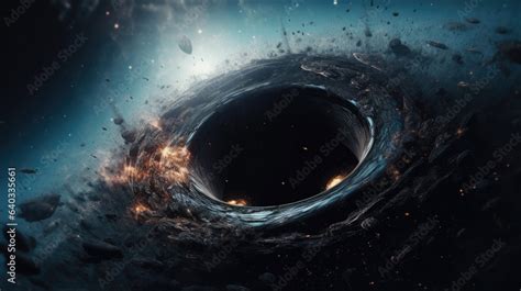 Artistic Interstellar Supermassive Black Hole In Outer Space Astronomy