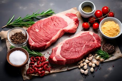 Ensemble De Divers Steaks De Boeuf De Veau De Viande Crue Alternative