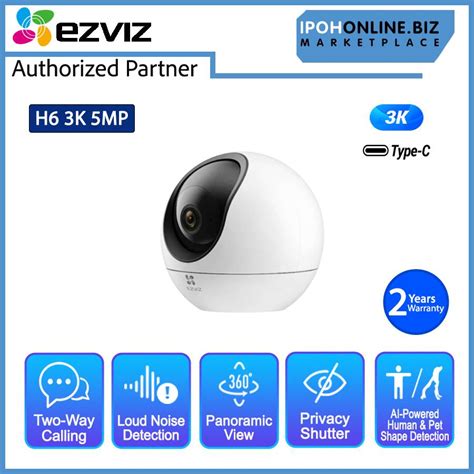 EZVIZ H6 5MP 3K Dual Band 2 4 5GHz Smart Home Wi Fi CCTV Camera Type C