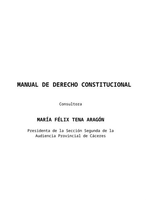 DOC Manual De Derecho Constitucional Maria Felix Tena Aragon