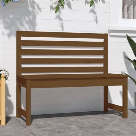 Banc De Jardin Marron Miel Cm Bois De Pin Massif Salutuya