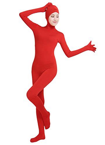 Ensnovo Womens Adult Open Face Full Body Spandex Suit Zentai Bodysuit