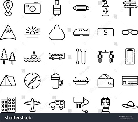 Tour Travel Icon Set Simple Line Stock Vector Royalty Free 1951132021