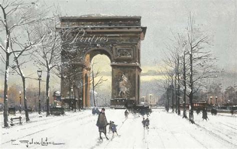 Paris Des Peintres Peintures Arc De Triomphe Sous La Neige