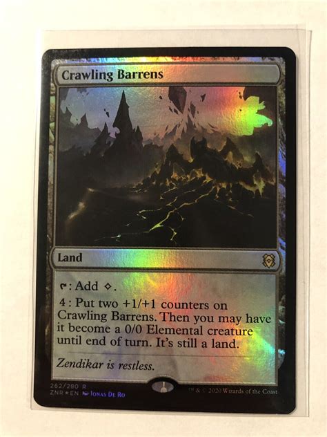 Crawling Barrens Foil Zendikar Rising ZNR MTG Magic The Gathering Pack