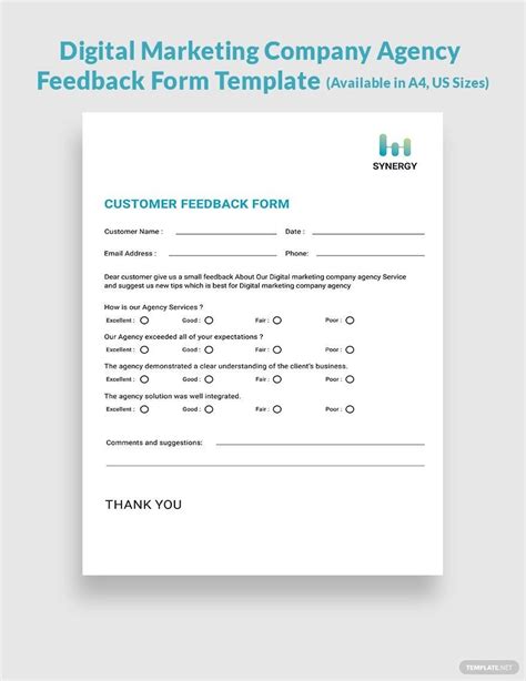 Free Feedback Form Templates To Edit Online