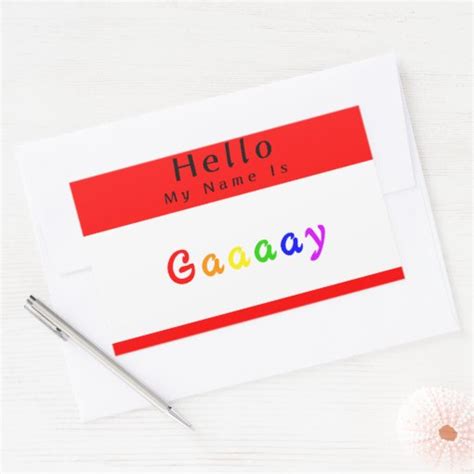 Hello My Name Is Gay Sticker Zazzle