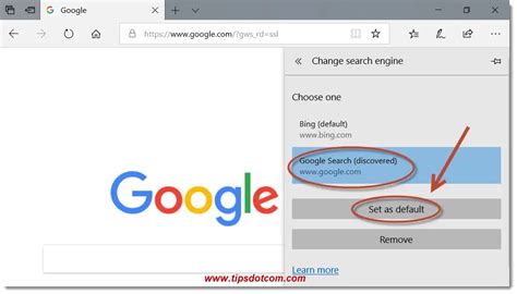 Search With Google In Microsoft Edge