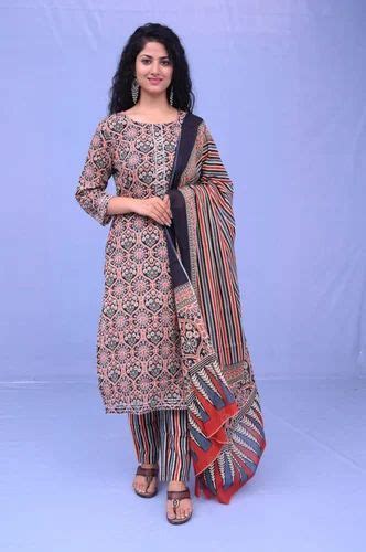 Cotton Hand Block Print Suit Digital Prints Multicolour At Rs 750