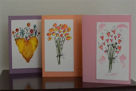 Blooms Handmade Watercolor Greeting Cards Etsy Watercolor Greeting