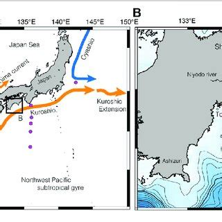 | Site location maps. (A) Index map with major surface currents in the... | Download Scientific ...