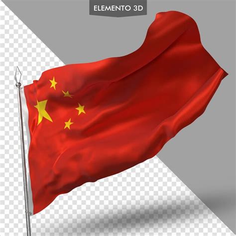 Bandeira Da China Renderiza O D Premium Psd Premium