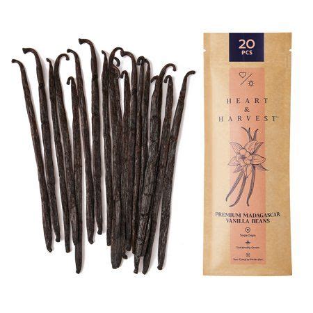 Heart Harvest Madagascar Vanilla Beans Extract Pods Grade A 20 Beans