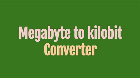 Megabyte to Kilobit Converter