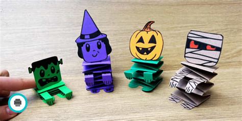 Folded Paper Spooky Characters | Halloween Crafts - Twinkl