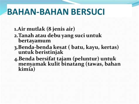 Konsep Bersuci Asas Kebersihan