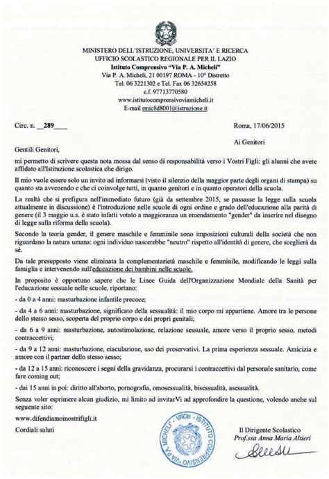 La Lettera Di Una Preside Di Roma Contro La Teoria Gender E La