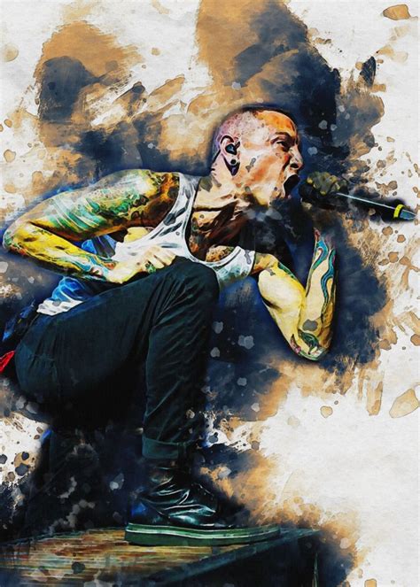 Smudge Chester Bennington Poster Picture Metal Print Paint By The