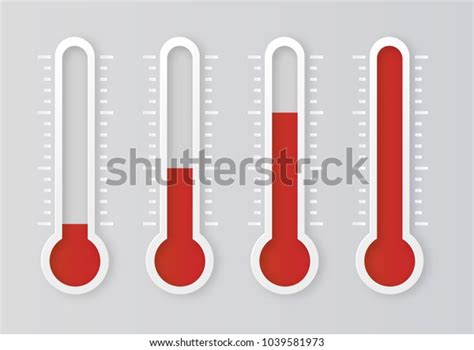 Red Thermometers Different Levels Vector Illustration Stock Vector Royalty Free 1039581973