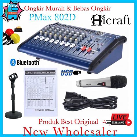 Jual Power Mixer Full 8 Channel Hicraft Pmax 802D Original 4 Out Sound