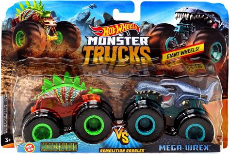 Hot Wheels Monster Trucks Demolition Doubles Motosaurus Vs Mega Wrex Scale Multicolor