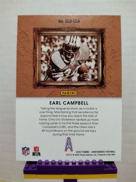 Earl Campbell Panini Contenders Gladiators Emerald Parallel Gld