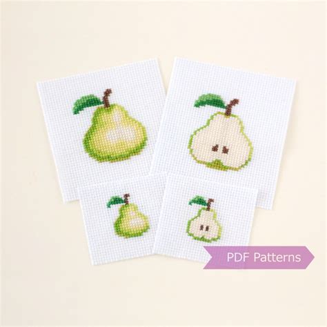 Pear Cross Stitch Pattern Bundle Pdf Pear Embroidery Etsy