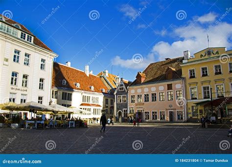 Tallinn Estonia Building In The Old Town Famous Landmarks Editorial