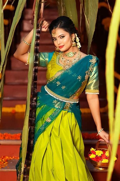 Traditional Pattu Half Saree For Women Online Shopping