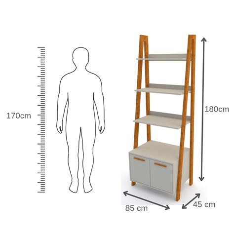 Estante KISI Prateleiras Armário MDF Nude e Madeira x x EC DECOR