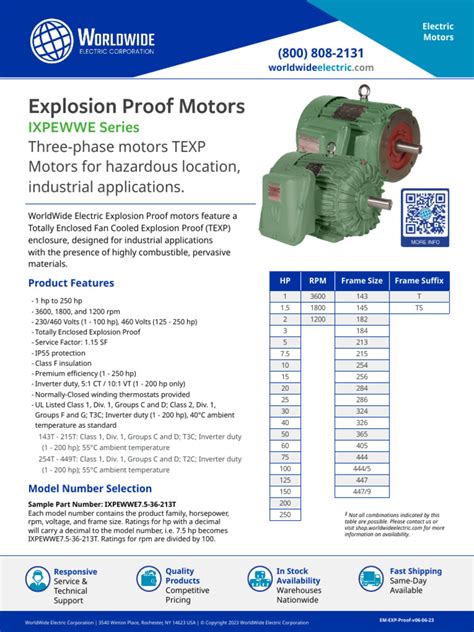 Explosion Proof Motor Brochure | PDF | Electric Motor | Power Inverter