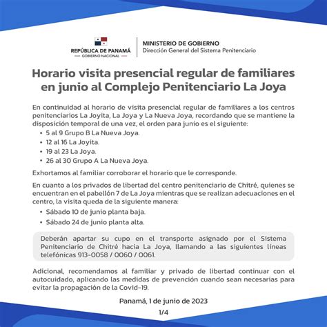 Dirección General del Sistema Penitenciario on Twitter Horario de