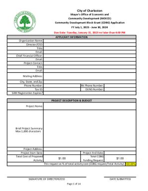 Fillable Online CDBG APPLICATION AVAILABLE THROUGH MOECD FOR Fax