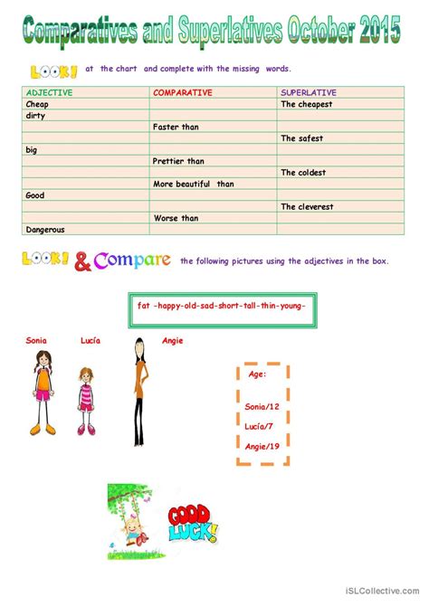 Comparatives and superlatives Octobe Français FLE fiches pedagogiques