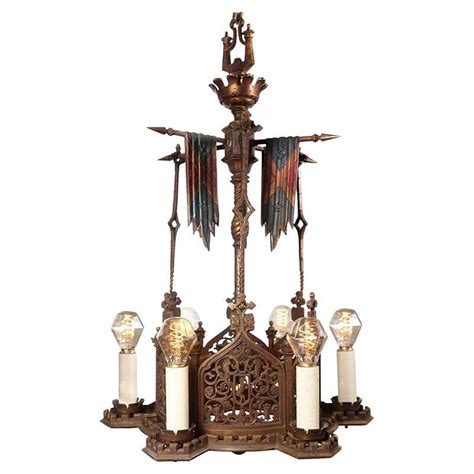 Classic Five Light Antique Spanish Revival Chandelier At 1stdibs