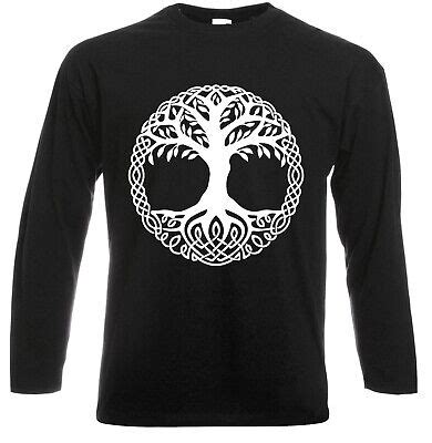 Yggdrasil Tree Long Sleeve T Shirt Tree Of Life Celtic Tribal Gift Oak