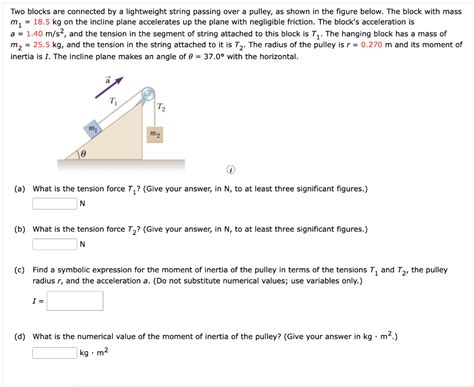 Solved Two Blocks Are Connected By A Lightweight String Chegg