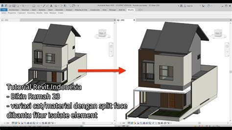 Revit Bikin Rumah Variasi Cat Material Dengan Split Face Youtube