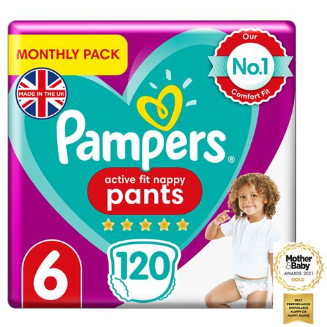 Pampers Active Fit Nappy Pants Size 6 Monthly 120 Pack